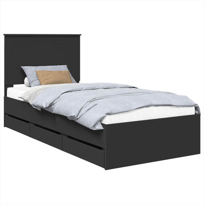 Struttura del letto Nero 90 x 200 cm Legno Ingegnerizzato