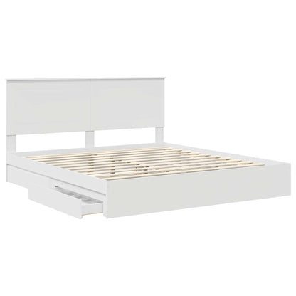 Letto con Contenitore Bianco 180 x 200 cm Legno multistrato