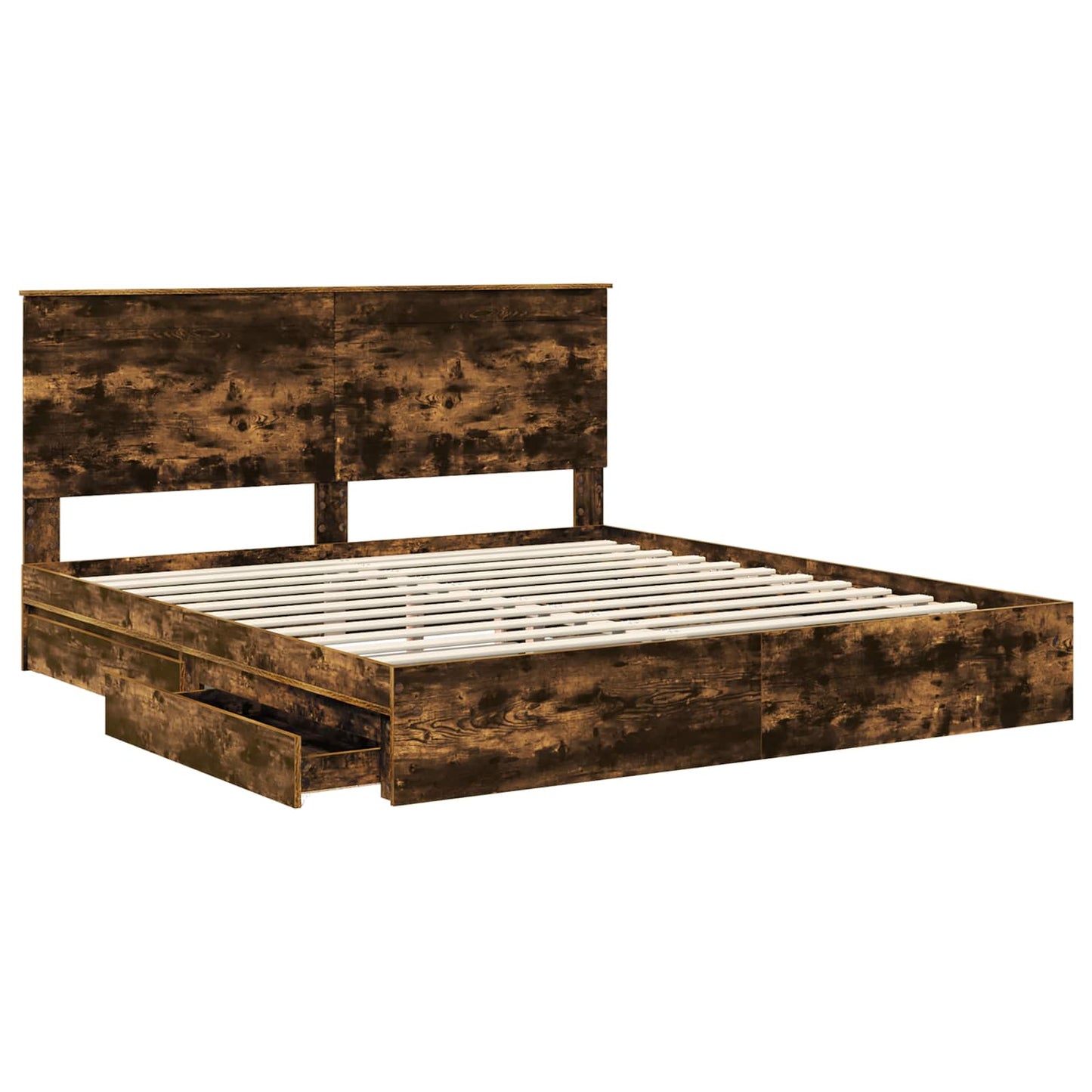 Letto con Contenitore con testiera Rovere fumÃ© 180 x 200 cm