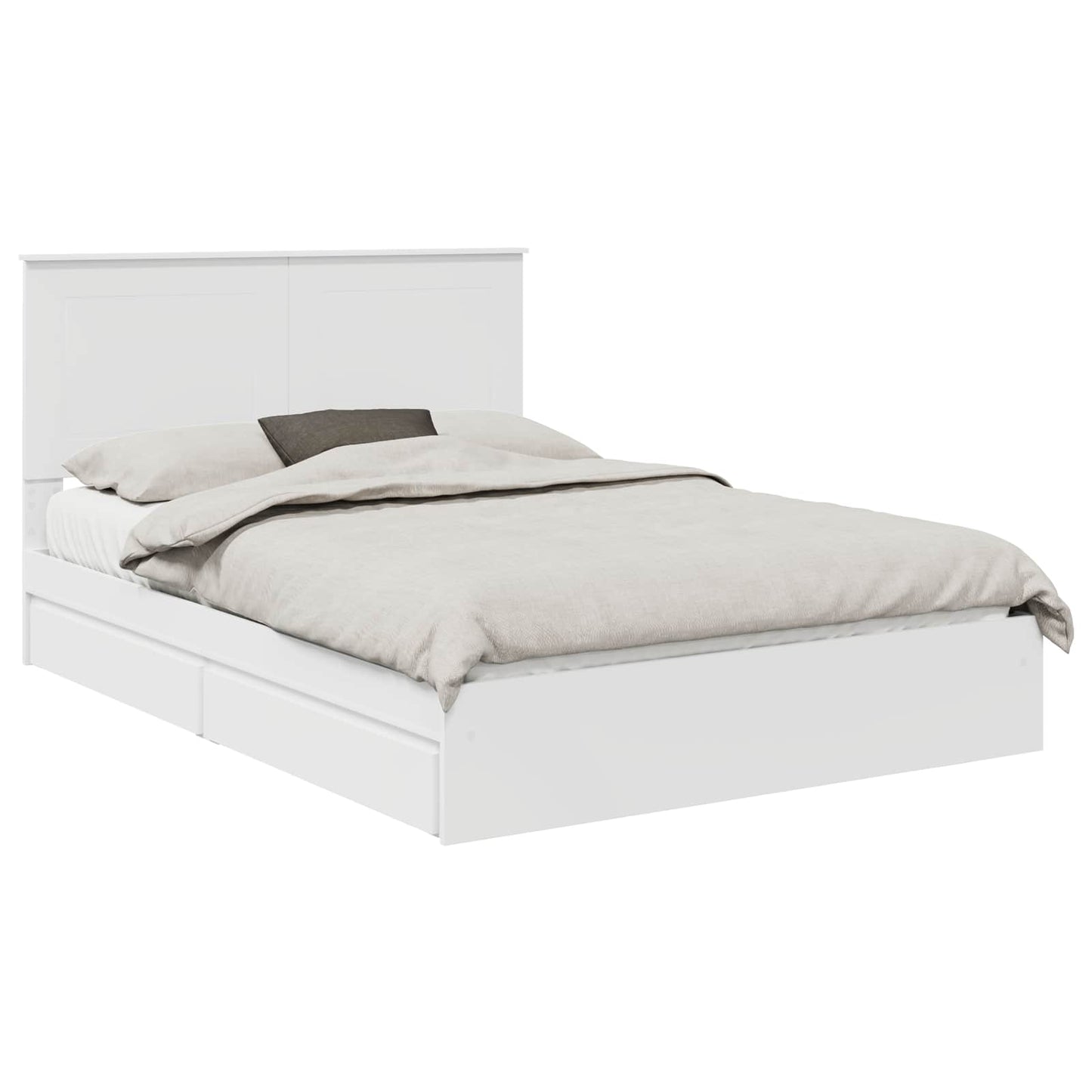 Letto con Contenitore Bianco 160 x 200 cm Legno multistrato