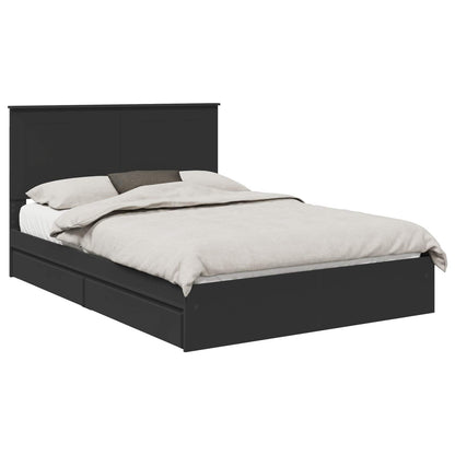 Letto con Contenitore Nero 150 x 200 cm Legno multistrato
