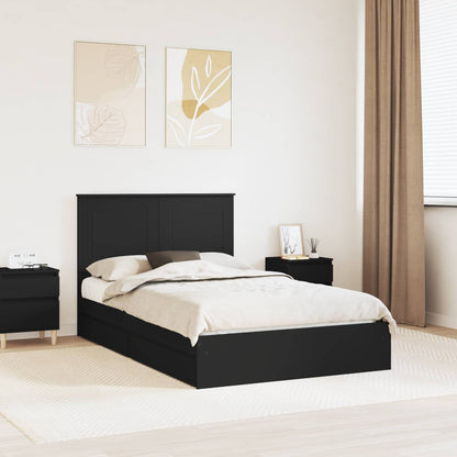 Letto con Contenitore Nero 135 x 190 cm Legno multistrato