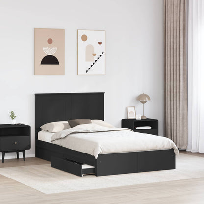 Letto con Contenitore Nero 135 x 190 cm Legno multistrato