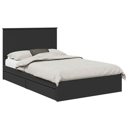 Letto con Contenitore Nero 135 x 190 cm Legno multistrato