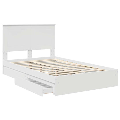 Letto con Contenitore Bianco 120 x 190 cm Legno multistrato