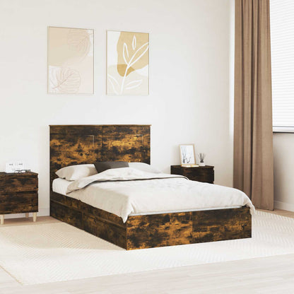 Letto con Contenitore con testiera Rovere fumÃ© 120 x 190 cm