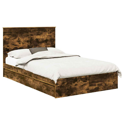 Letto con Contenitore con testiera Rovere fumÃ© 120 x 190 cm