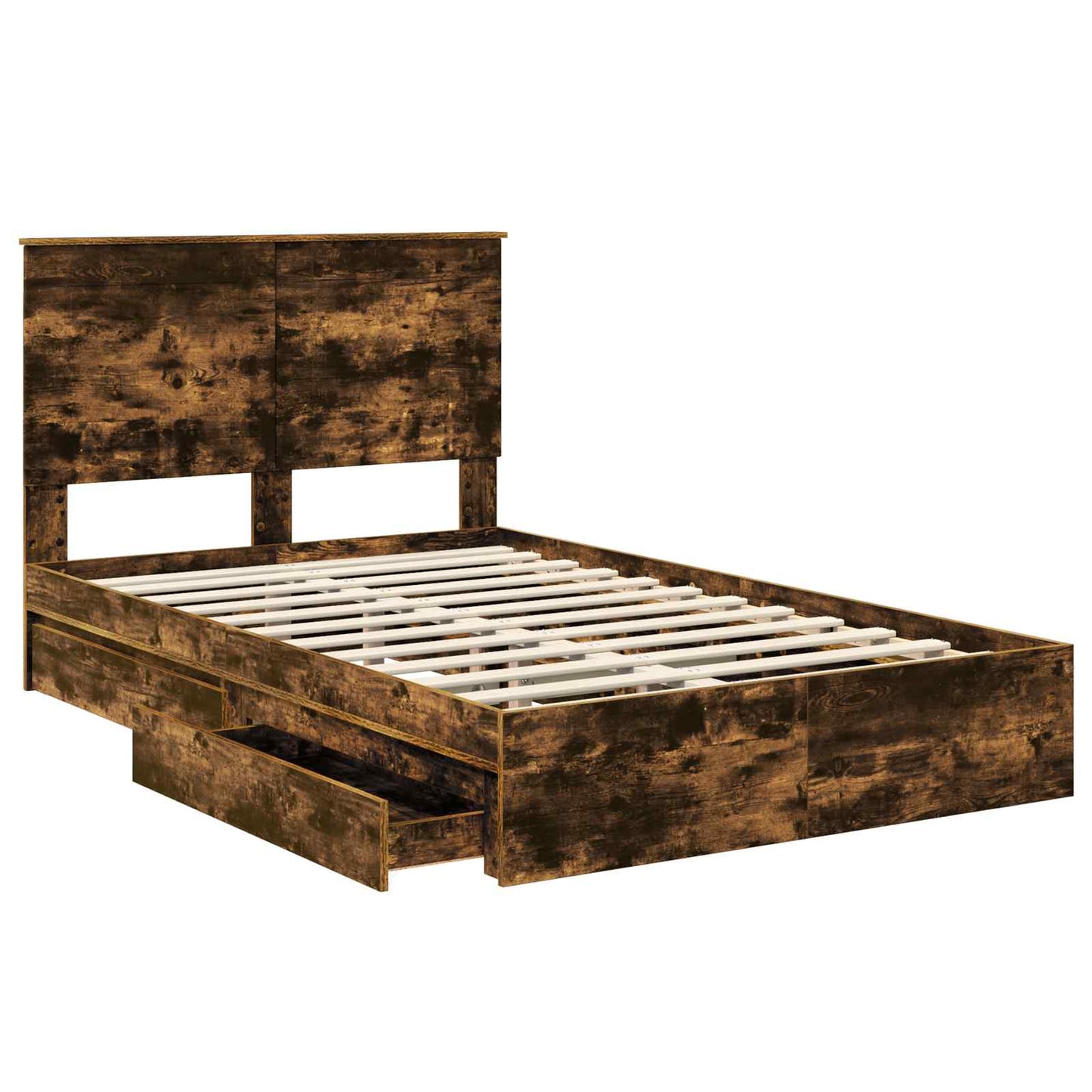 Letto con Contenitore con testiera Rovere fumé 120 x 200 cm