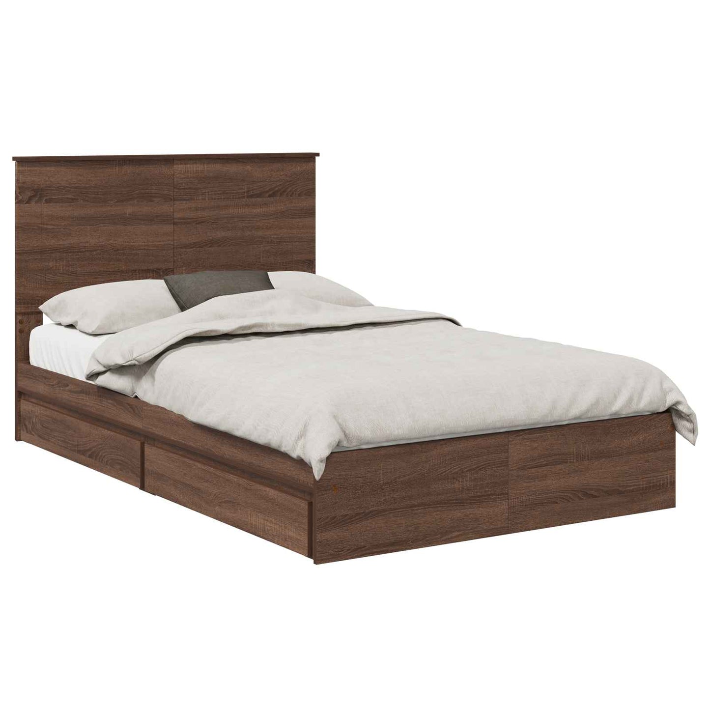 Letto con Contenitore con testiera Rovere Marrone 120 x 200 cm