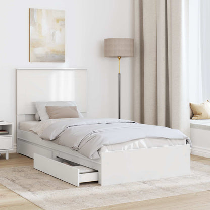 Letto con Contenitore Bianco 90 x 190 cm Legno multistrato
