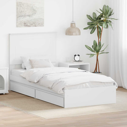 Letto con Contenitore Bianco 90 x 200 cm Legno multistrato