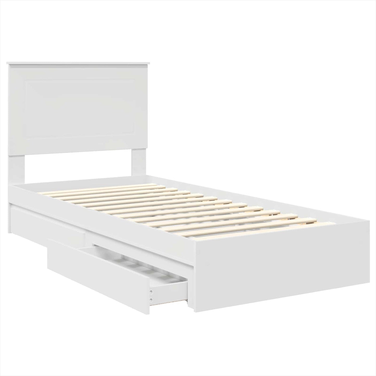 Letto con Contenitore Bianco 90 x 200 cm Legno multistrato