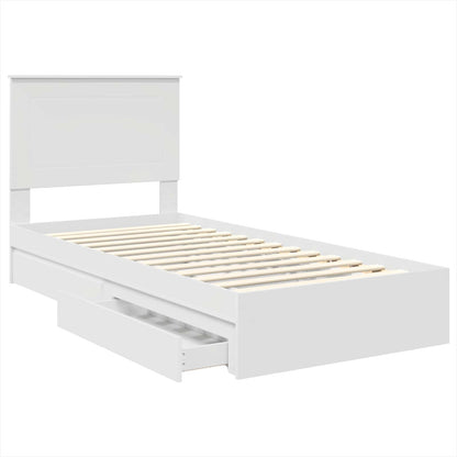 Letto con Contenitore Bianco 75 x 190 cm Legno multistrato