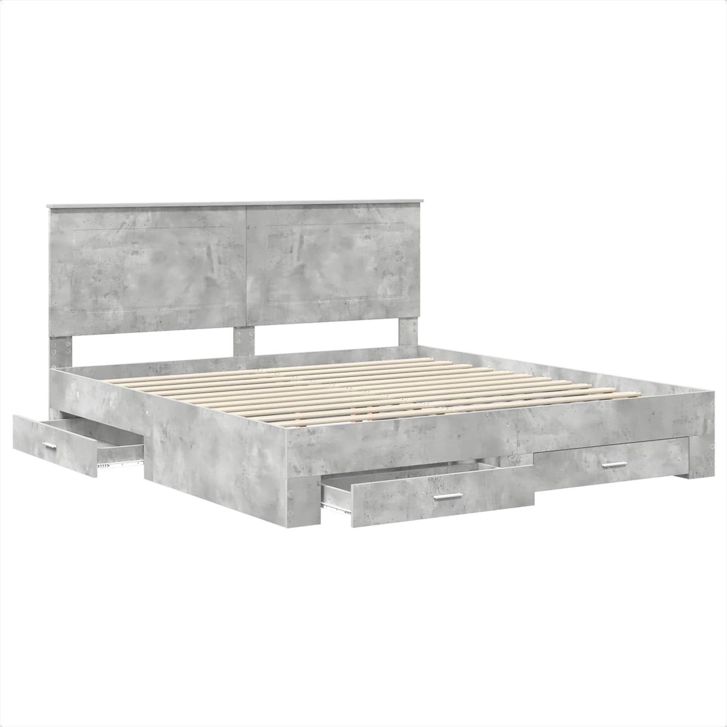 Struttura del letto con testiera Grigio cemento 200 x 200 cm