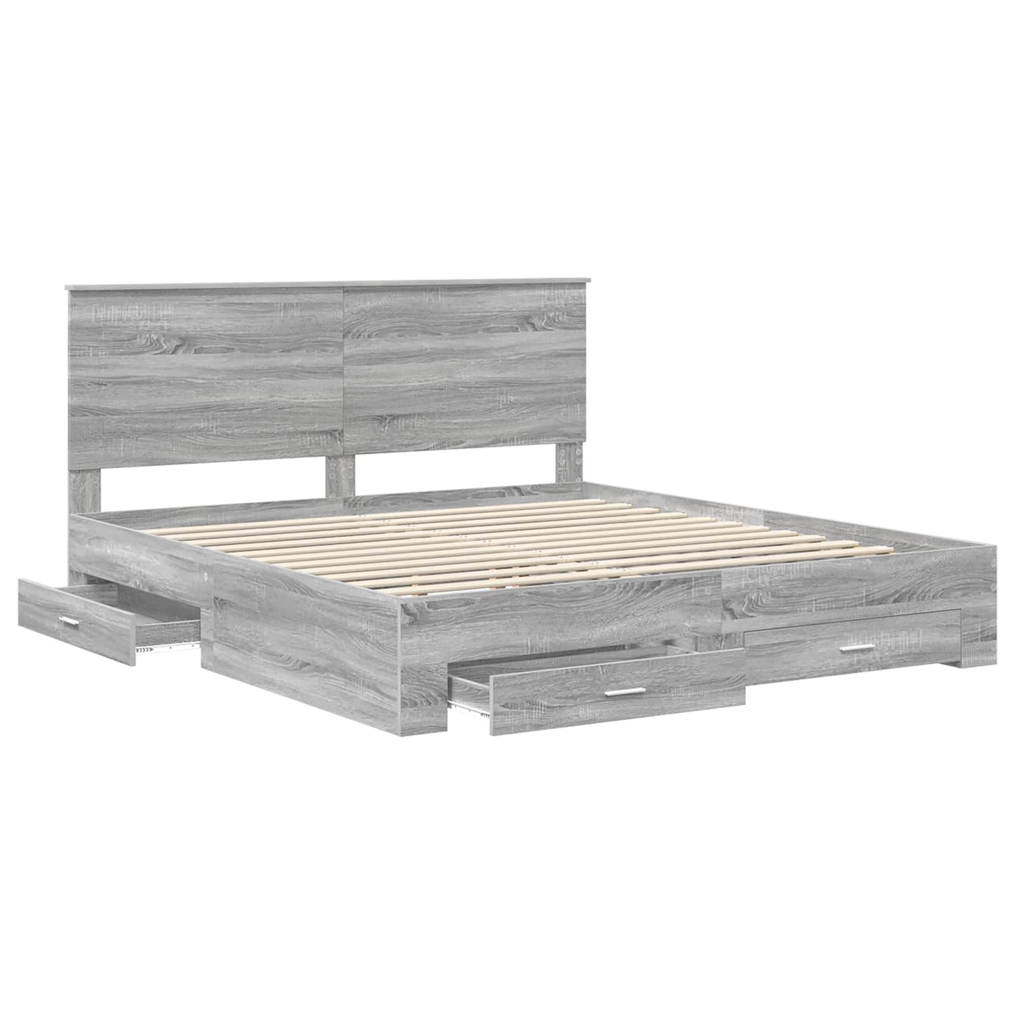 Struttura del letto con testiera Grigio Sonoma 200 x 200 cm
