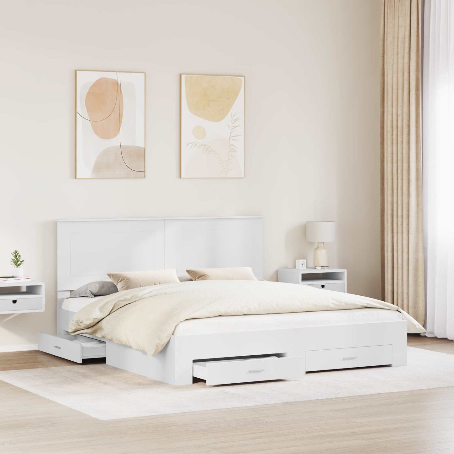 Struttura del letto Bianco 180 x 200 cm Legno multistrato