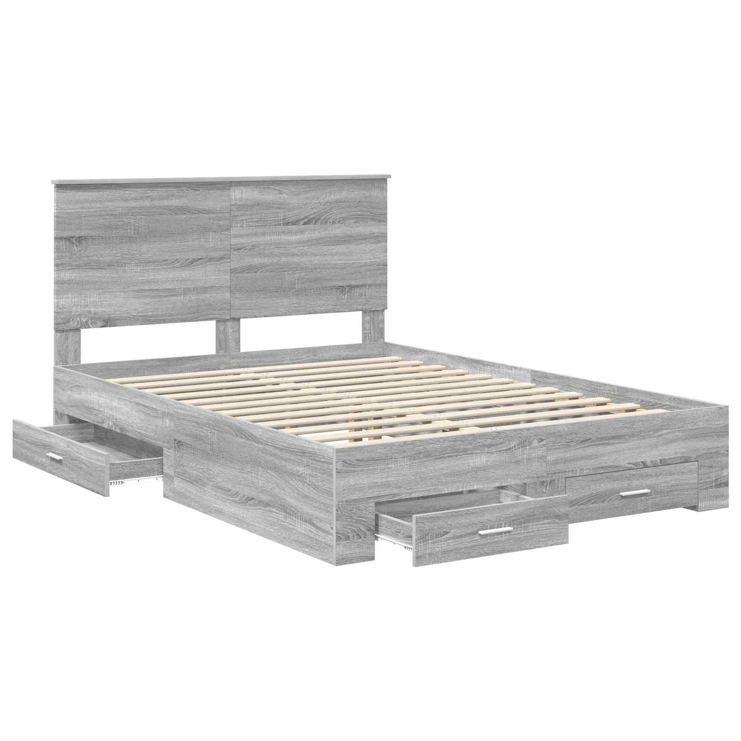 Struttura del letto con testiera Grigio Sonoma 160 x 200 cm