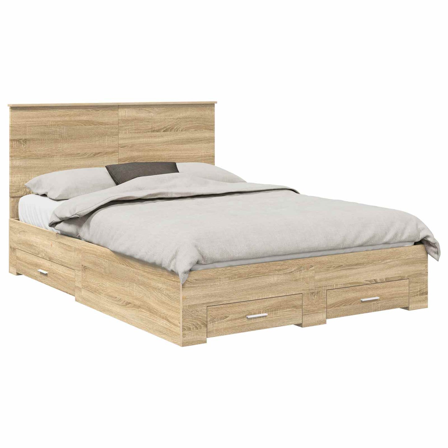 Struttura del letto con testiera Rovere Sonoma 150 x 200 cm