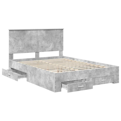 Struttura del letto con testiera Grigio cemento 150 x 200 cm
