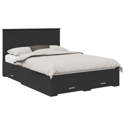 Struttura del letto Nero 140 x 190 cm Legno multistrato