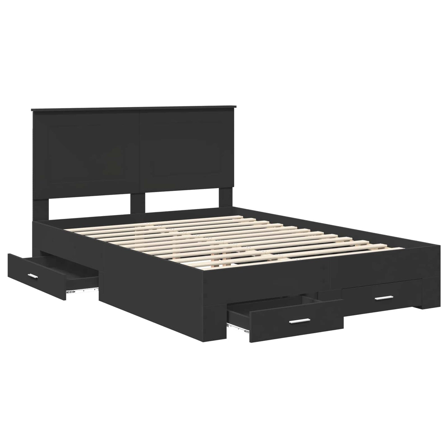 Struttura del letto Nero 140 x 190 cm Legno multistrato