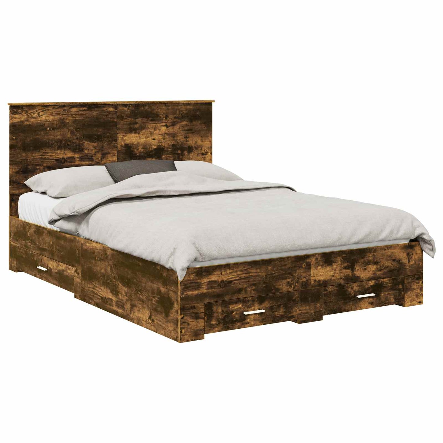 Struttura del letto Rovere fumÃ© 140 x 200 cm Legno multistrato