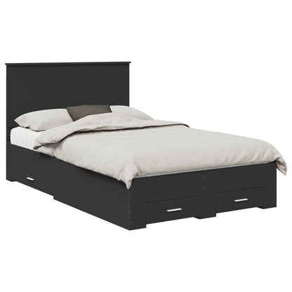 Struttura del letto Nero 135 x 190 cm Legno multistrato