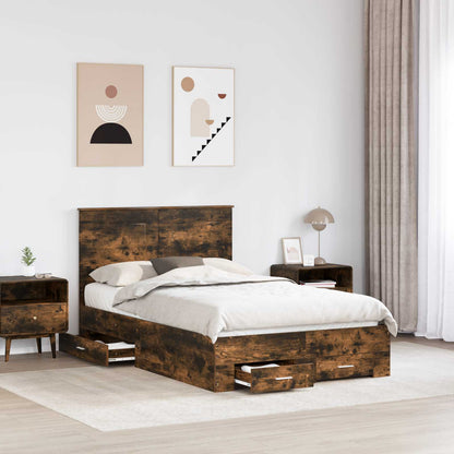 Struttura del letto Rovere fumÃ© 135 x 190 cm Legno multistrato