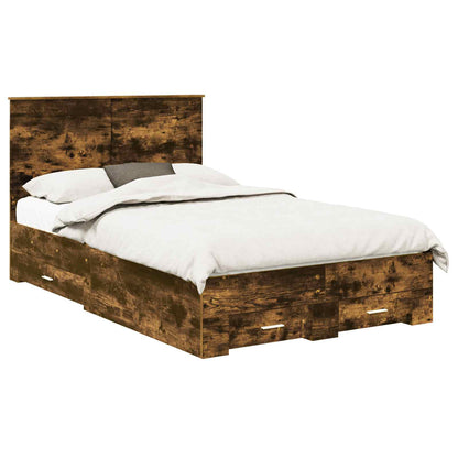 Struttura del letto Rovere fumÃ© 135 x 190 cm Legno multistrato