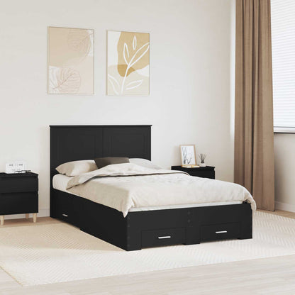 Struttura del letto Nero 120 x 190 cm Legno multistrato