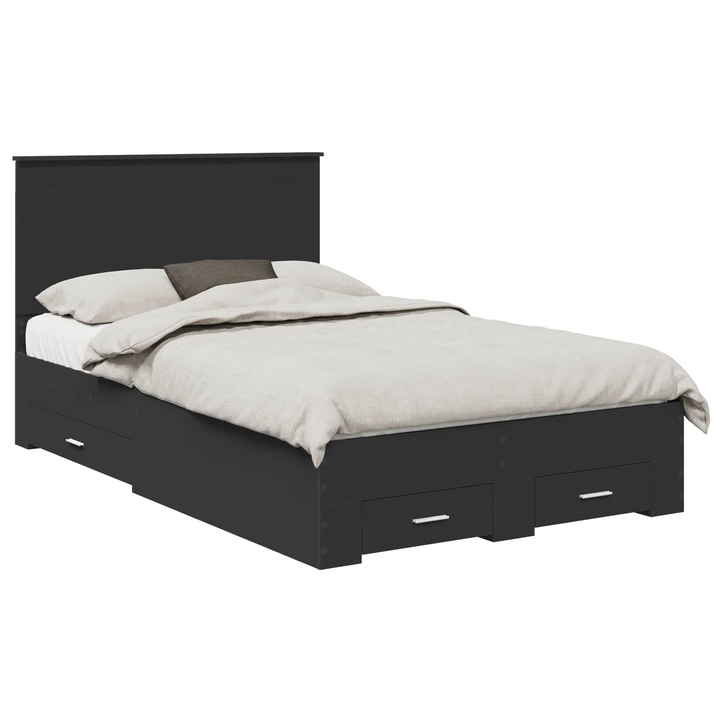Struttura del letto Nero 120 x 190 cm Legno multistrato