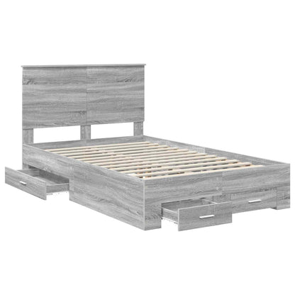 Struttura del letto con testiera Grigio Sonoma 120 x 190 cm