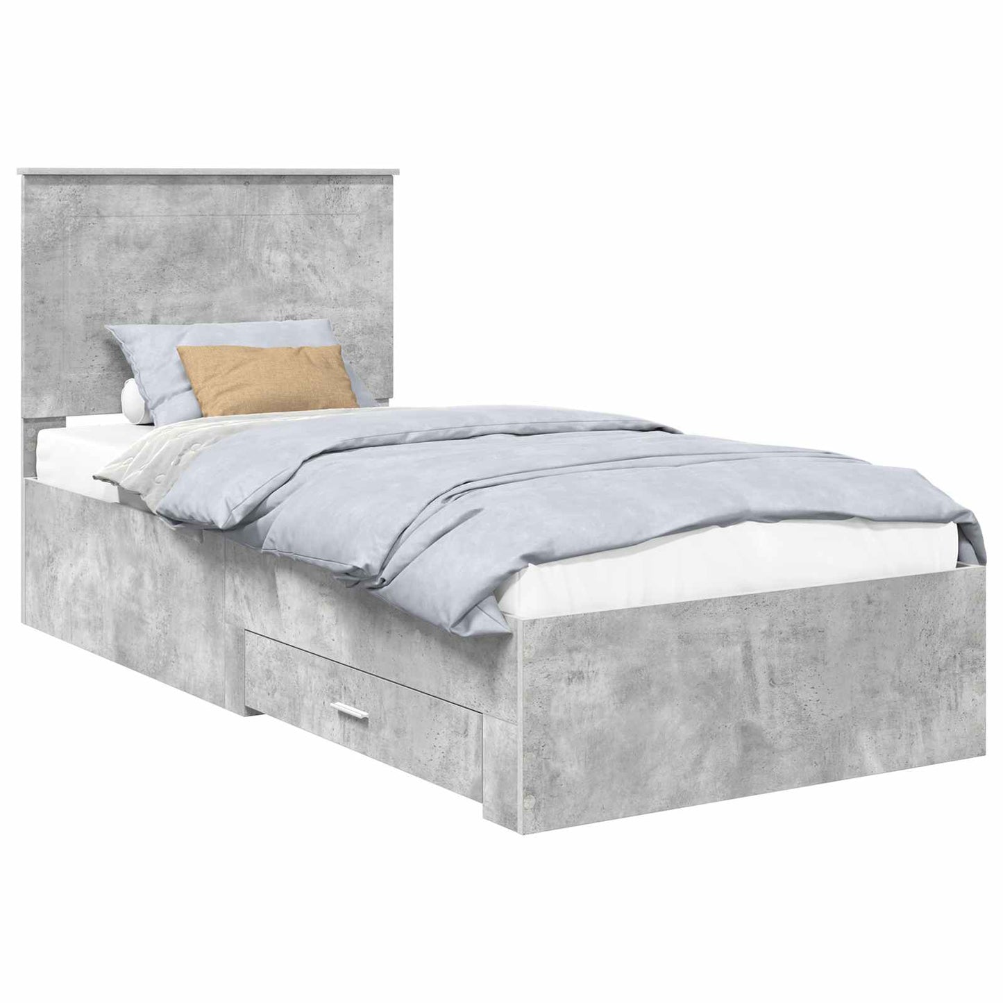 Struttura del letto con testiera Grigio cemento 100 x 200 cm