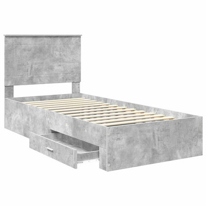 Struttura del letto con testiera Grigio cemento 100 x 200 cm