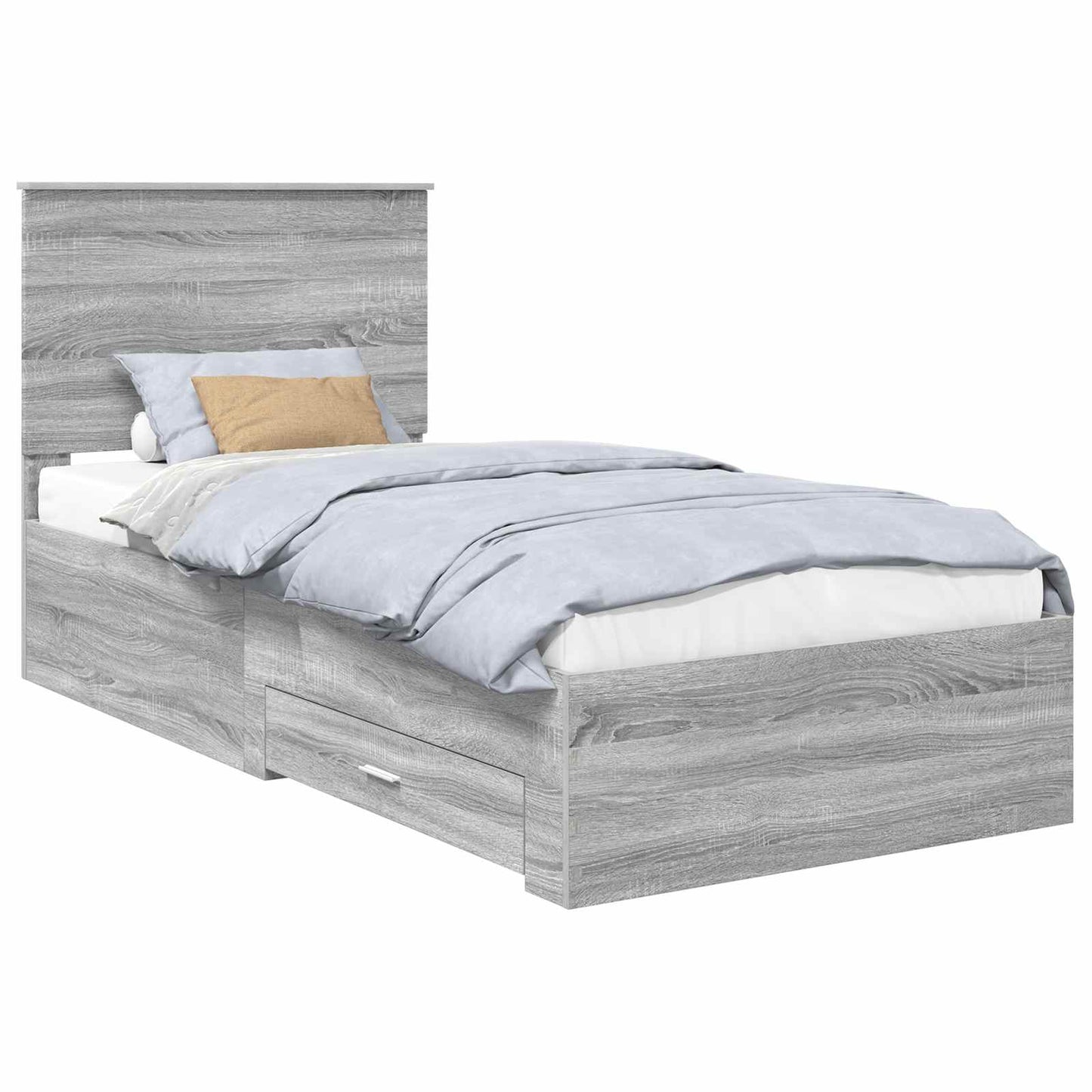 Struttura del letto con testiera Grigio Sonoma 100 x 200 cm