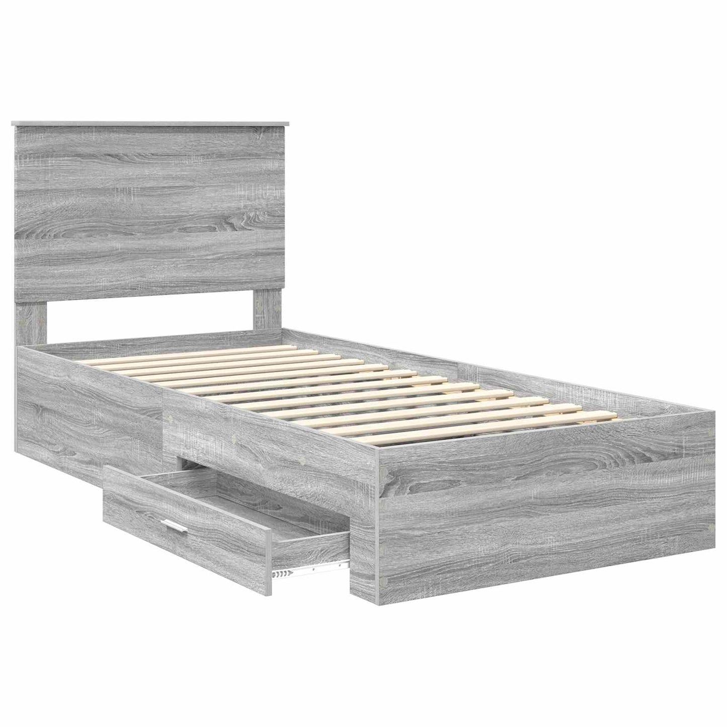Struttura del letto con testiera Grigio Sonoma 100 x 200 cm