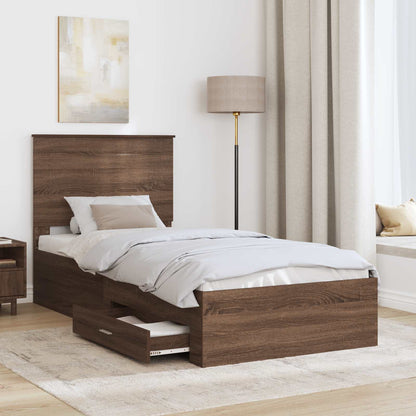Struttura del letto Rovere Marrone e Argento 100 x 200 cm