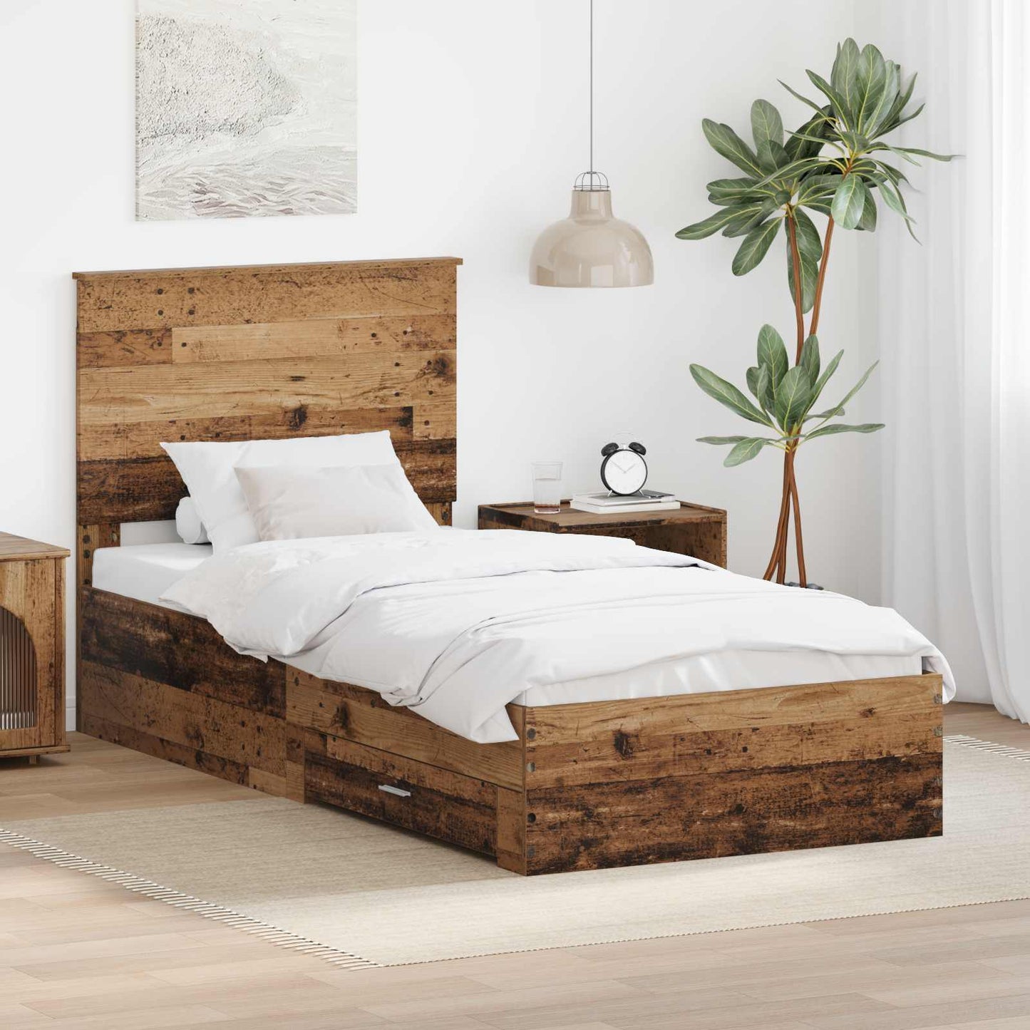 Struttura del letto Legno vecchio 90 x 200 cm Legno multistrato