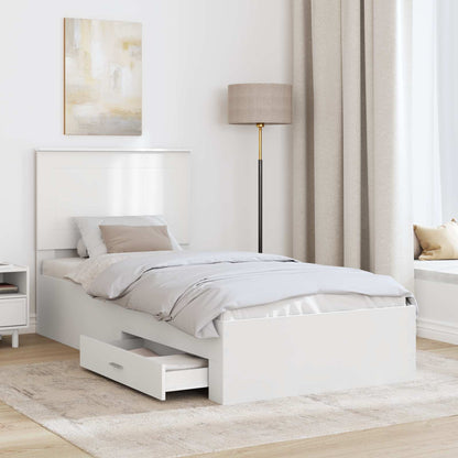 Struttura del letto con testiera Bianco e Argento 75 x 190 cm