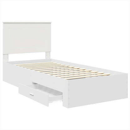Struttura del letto con testiera Bianco e Argento 75 x 190 cm