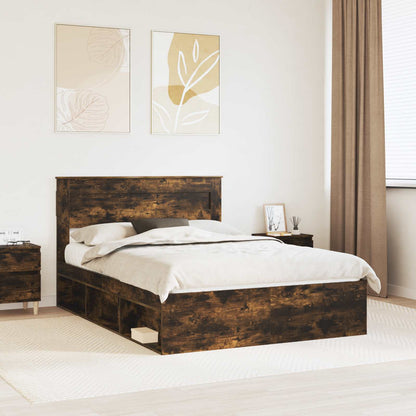 Struttura del letto Rovere fumÃ© 140 x 190 cm Pino massello