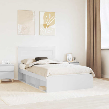 Struttura del letto Bianco 135 x 190 cm Pino massello