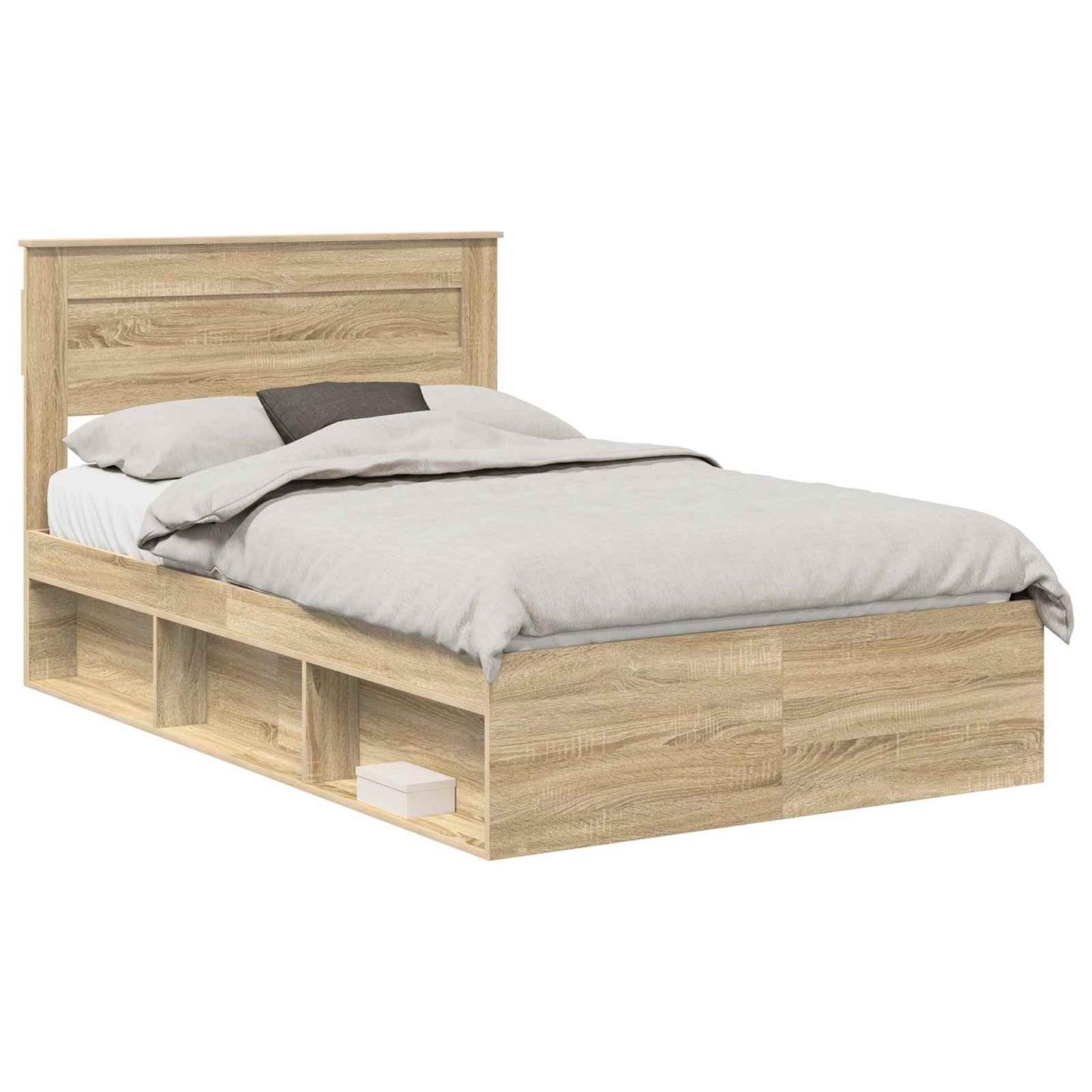 Struttura del letto Rovere Sonoma 135 x 190 cm Pino massello