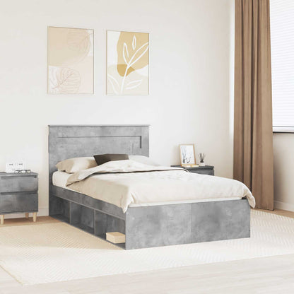 Struttura del letto Calcestruzzo 120 x 190 cm Pino massello