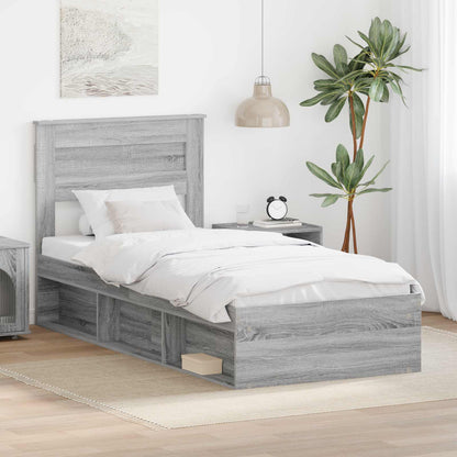 Struttura del letto Grigio Sonoma 100 x 200 cm Pino massello