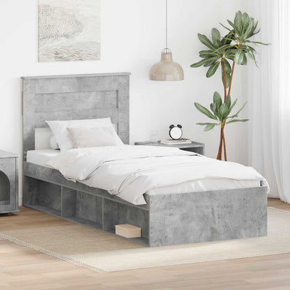 Struttura del letto Grigio ConcretÃ¨ 90 x 190 cm Pino massello