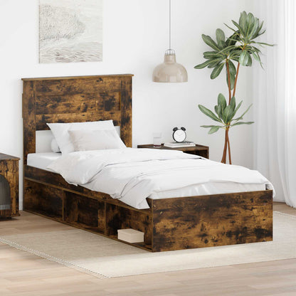 Struttura del letto Rovere fumÃ© 90 x 200 cm Pino massello