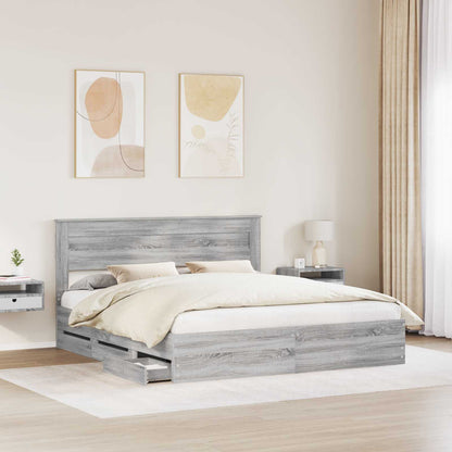 Struttura del letto con cassetto Grigio Sonoma 200 x 200 cm