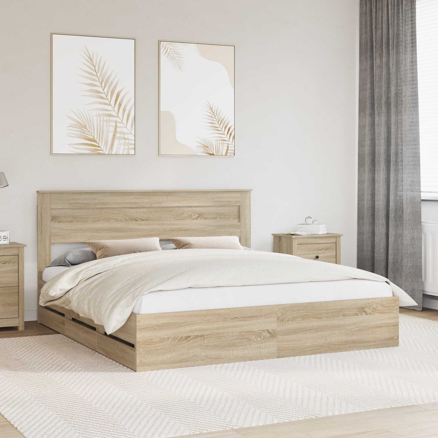 Struttura del letto con cassetto Rovere Sonoma 180 x 200 cm
