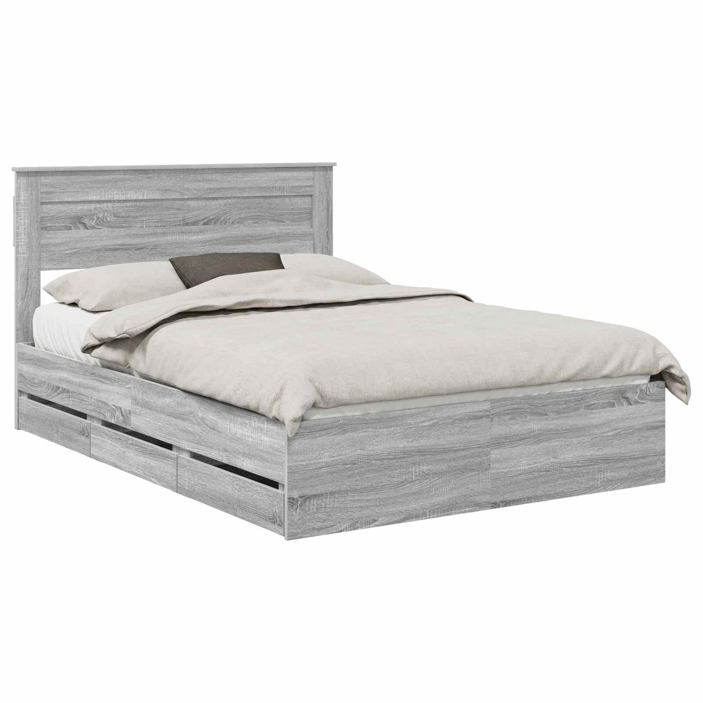 Struttura del letto con cassetto Grigio Sonoma 150 x 200 cm